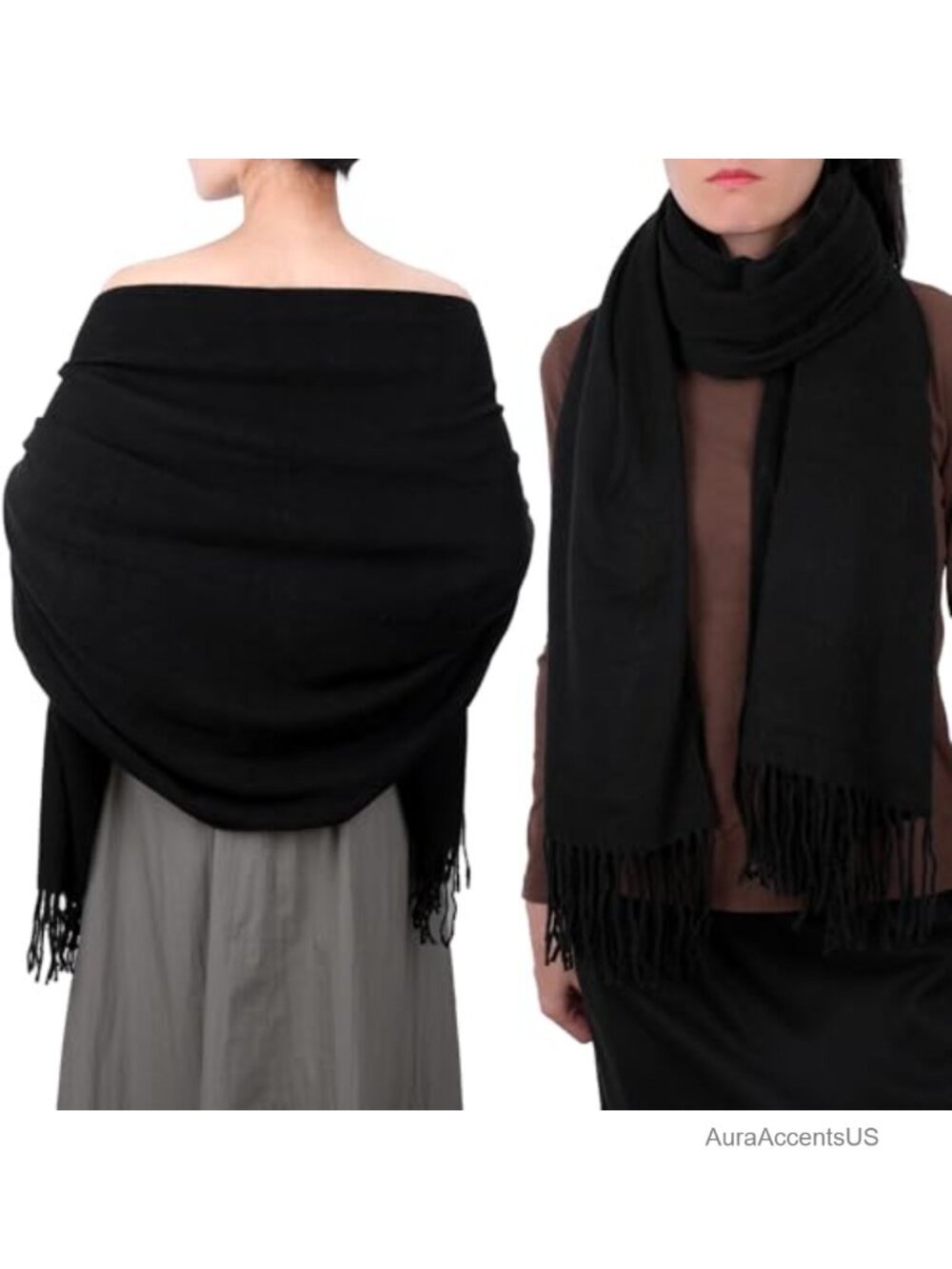 Cashmere Feel Scarf Wrap Pashmina Shawl for Women Winter Wedding Gift